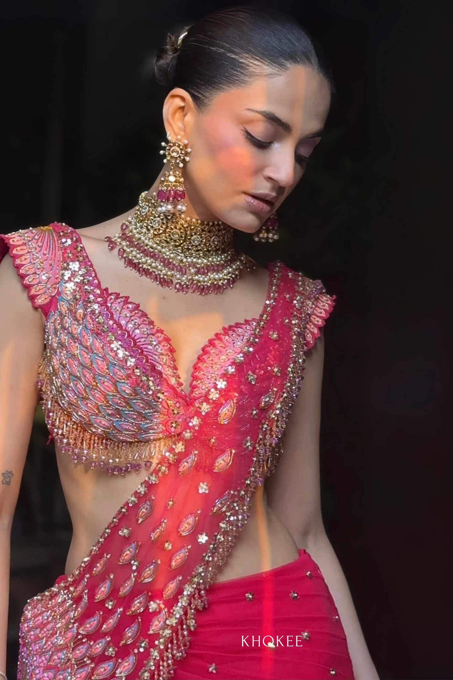 MEHAK BAKSHI IN MOGRA SAREE SET