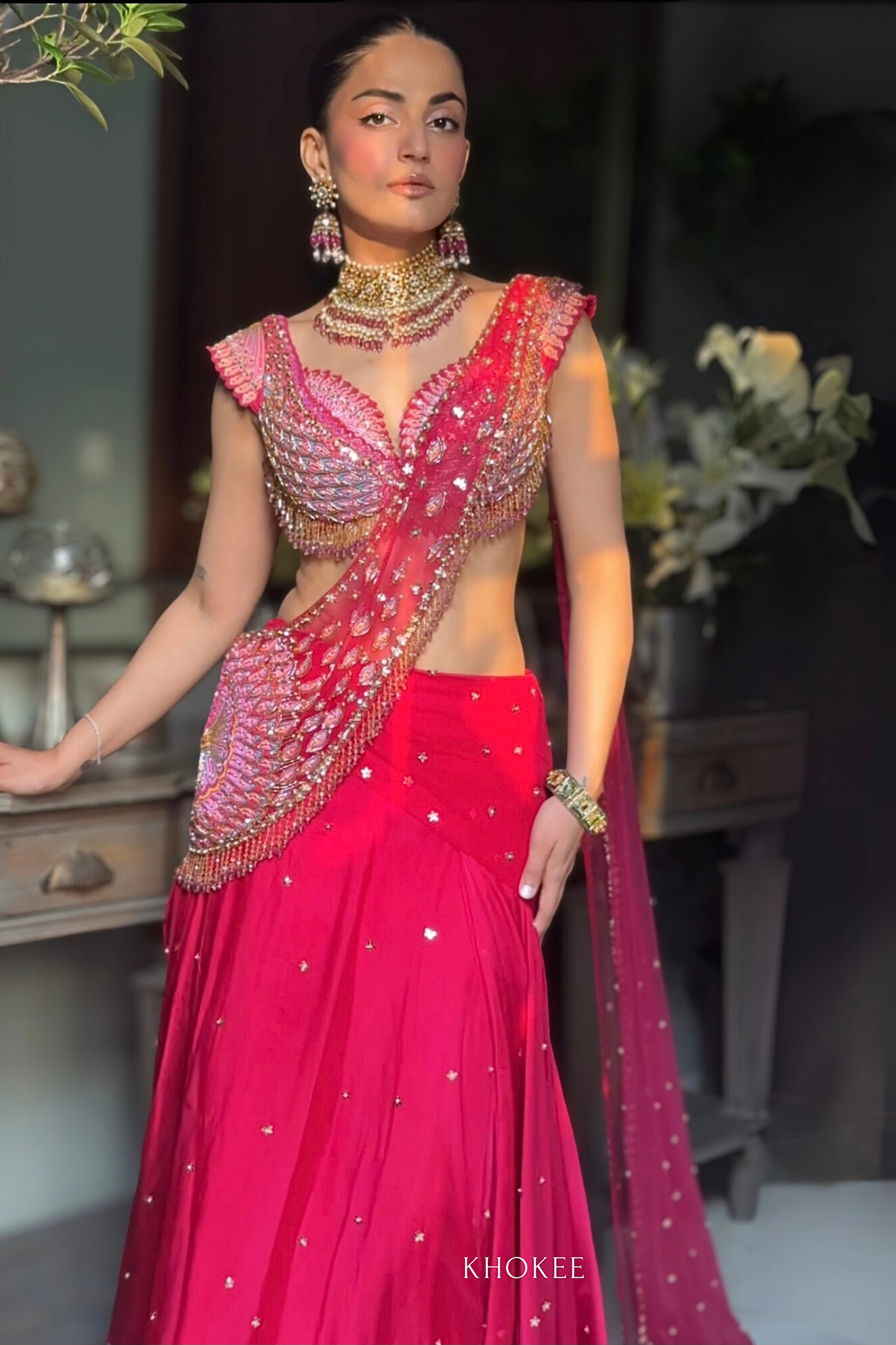 MEHAK BAKSHI IN MOGRA SAREE SET