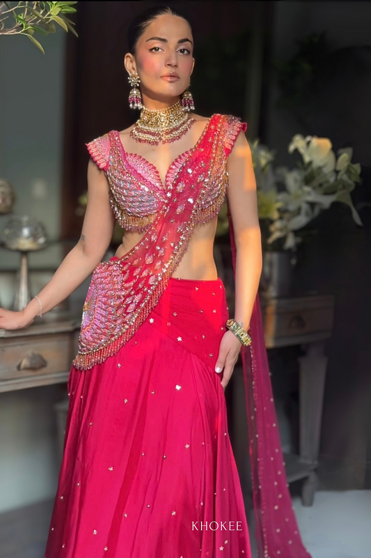 MEHAK BAKSHI IN MOGRA SAREE SET