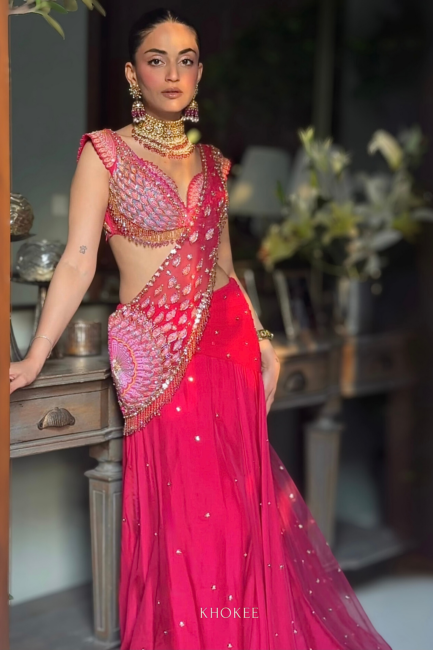 MEHAK BAKSHI IN MOGRA SAREE SET