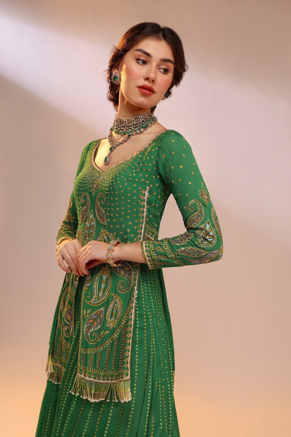 GREEN MANG FLAP PALAZZO SET