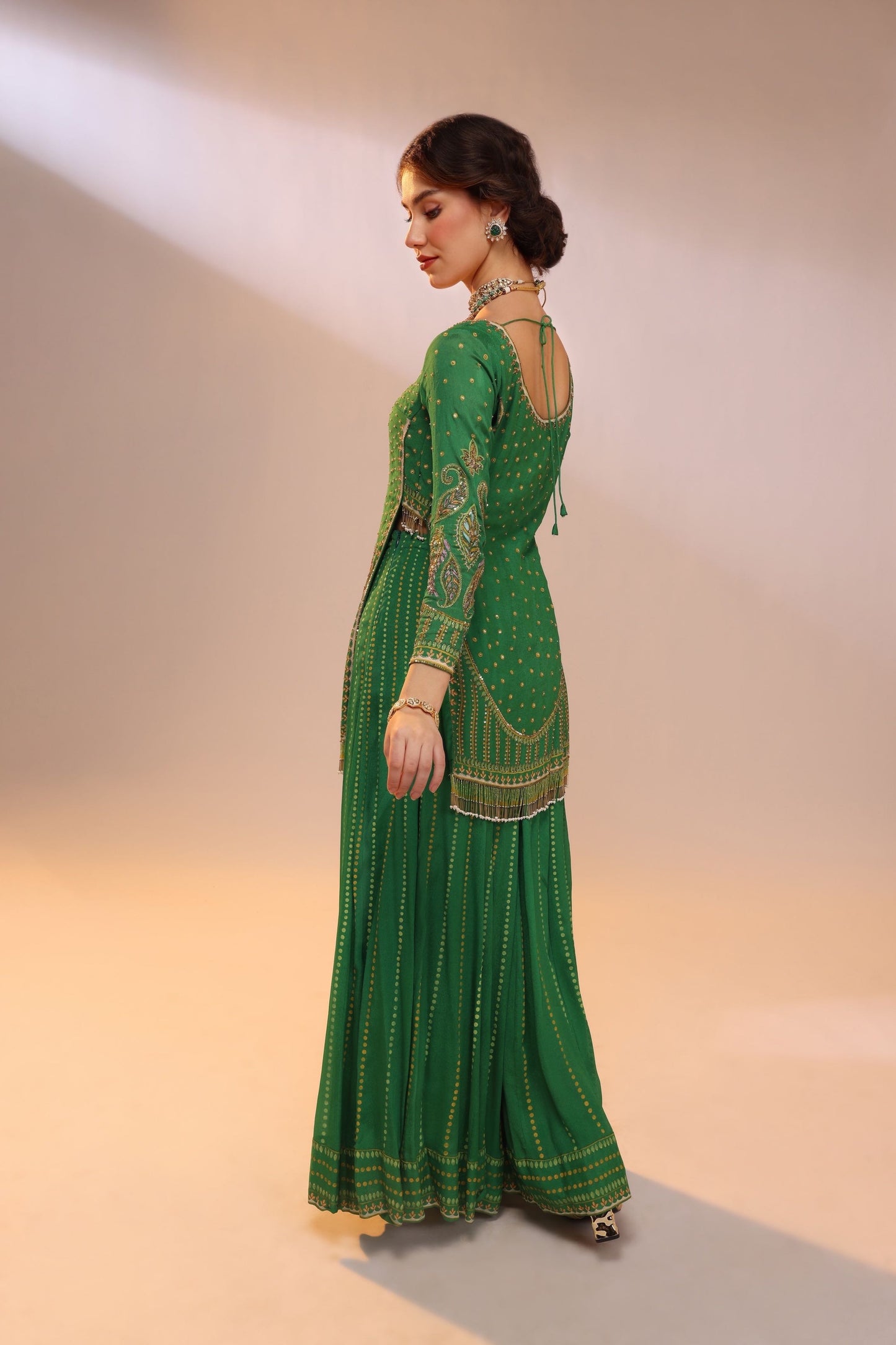 GREEN MANG FLAP PALAZZO SET