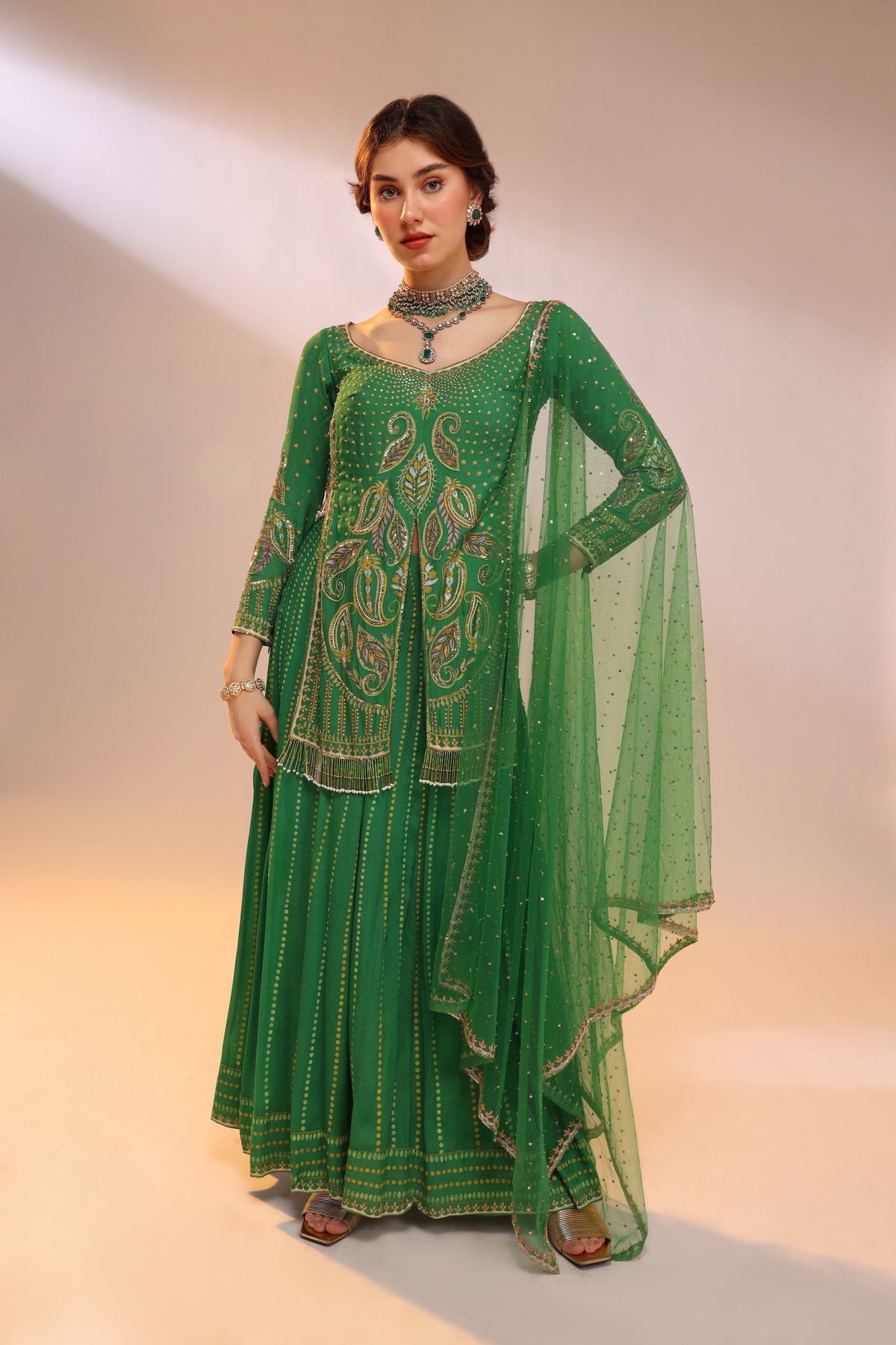 GREEN MANG FLAP PALAZZO SET