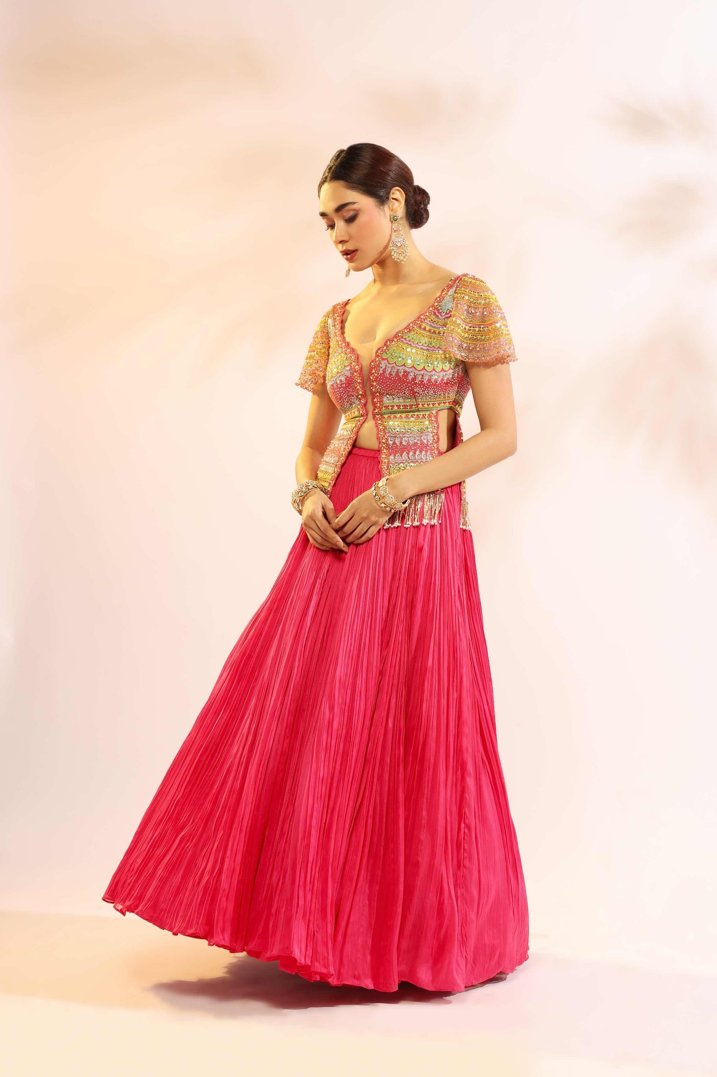 MOGGAR RUBY FLAP LEHENGA SET