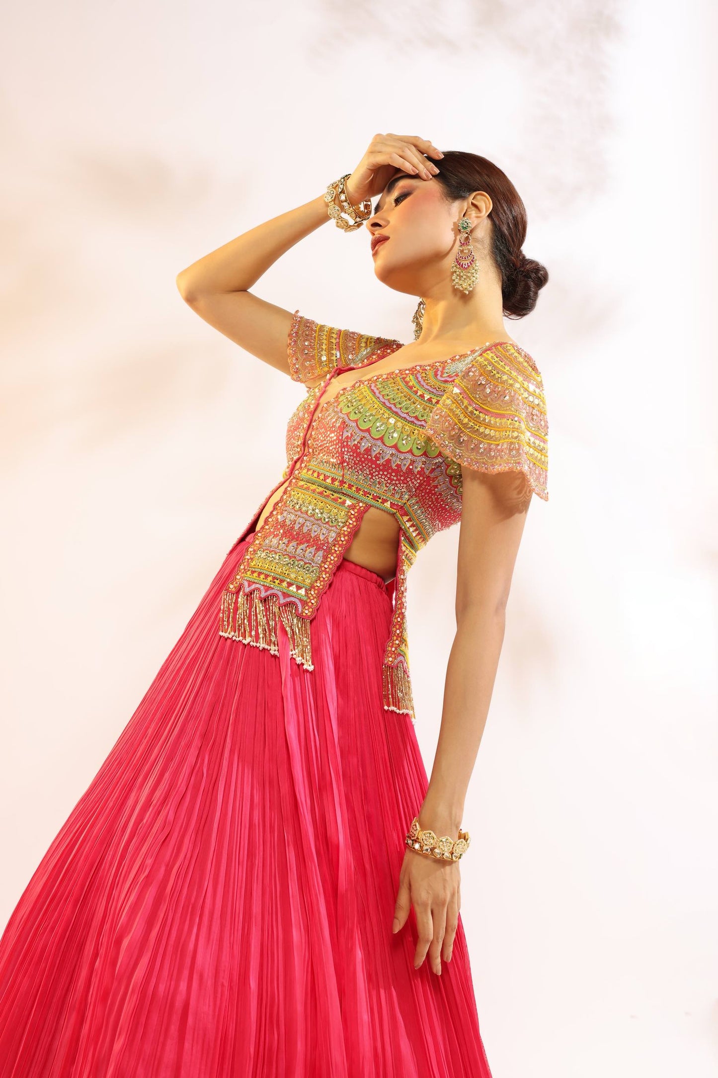 MOGGAR RUBY FLAP LEHENGA SET