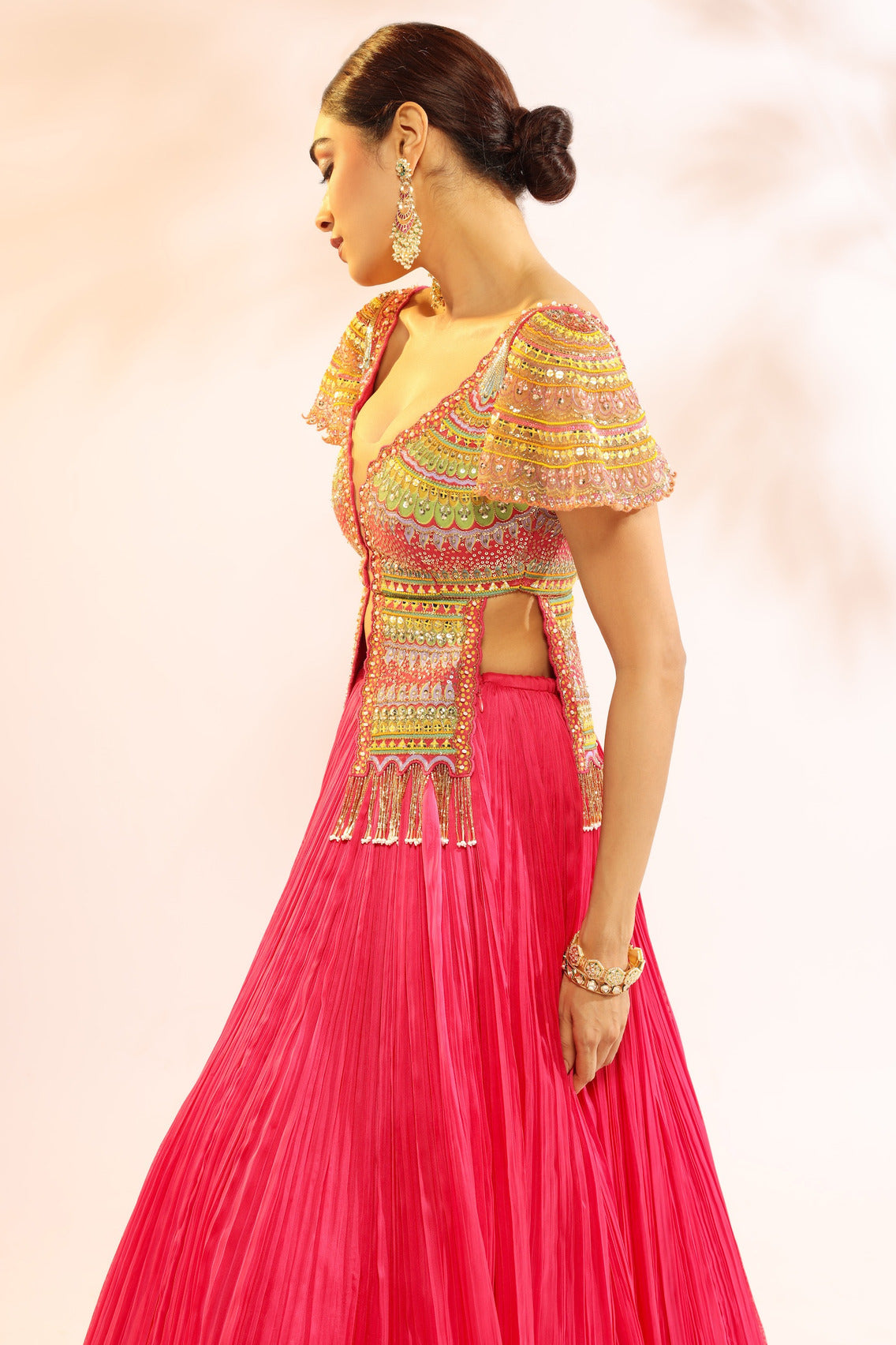MOGGAR RUBY FLAP LEHENGA SET