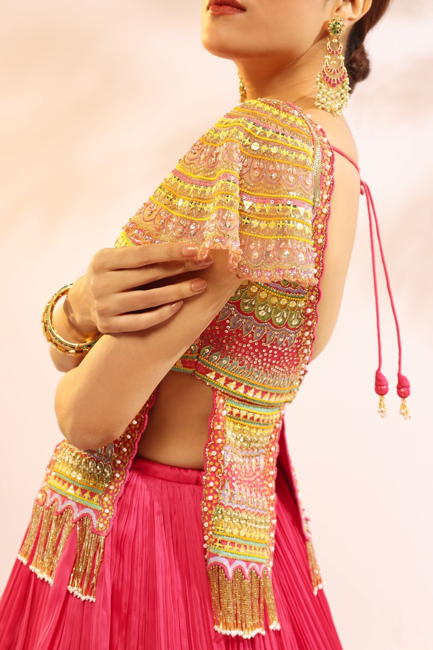 MOGGAR RUBY FLAP LEHENGA SET