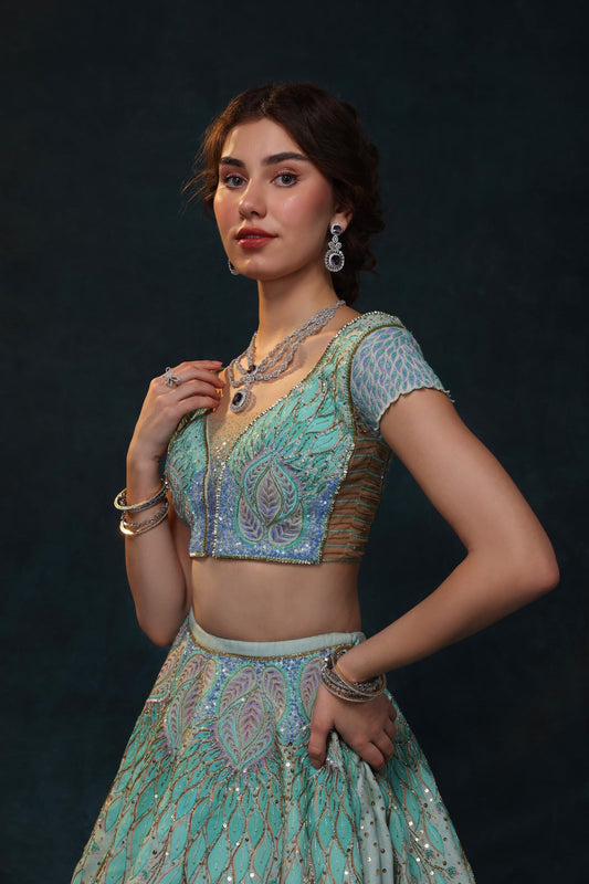 BLUE WINGS LEHENGA SET