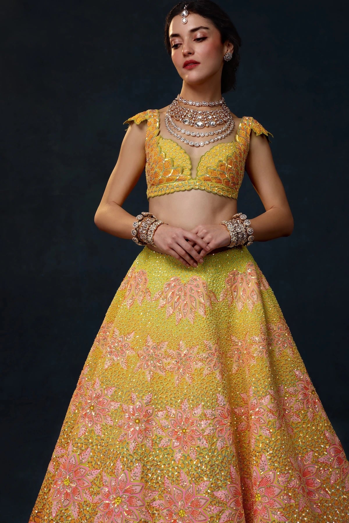 LARANJA BLOOM LEHENGA SET