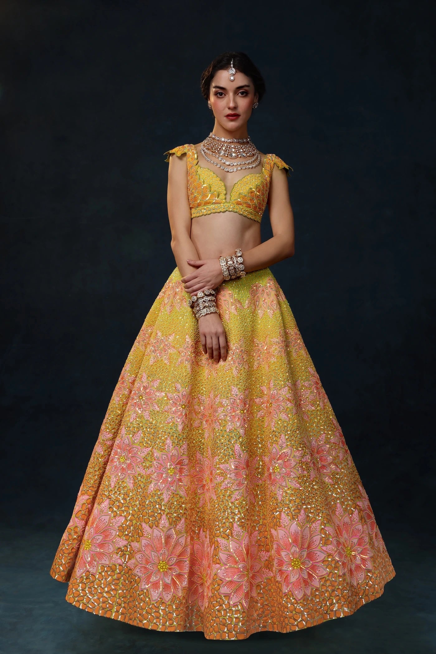 LARANJA BLOOM LEHENGA SET