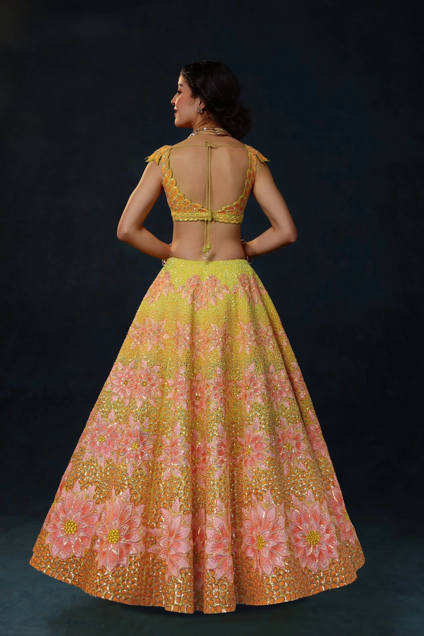 LARANJA BLOOM LEHENGA SET