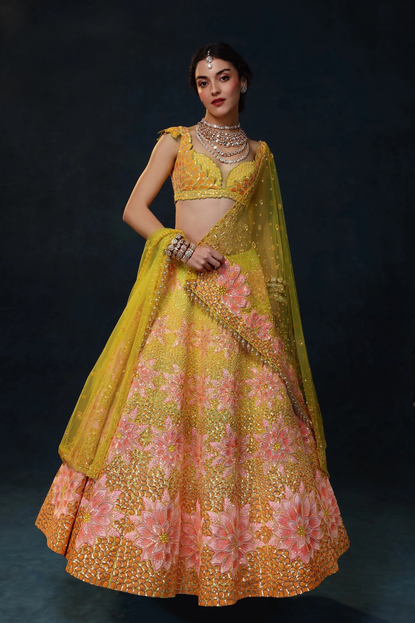 LARANJA BLOOM LEHENGA SET