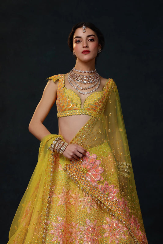 LARANJA BLOOM LEHENGA SET