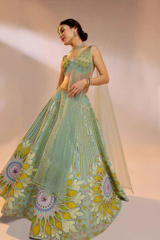 BLUE TARA LEHENGA SET