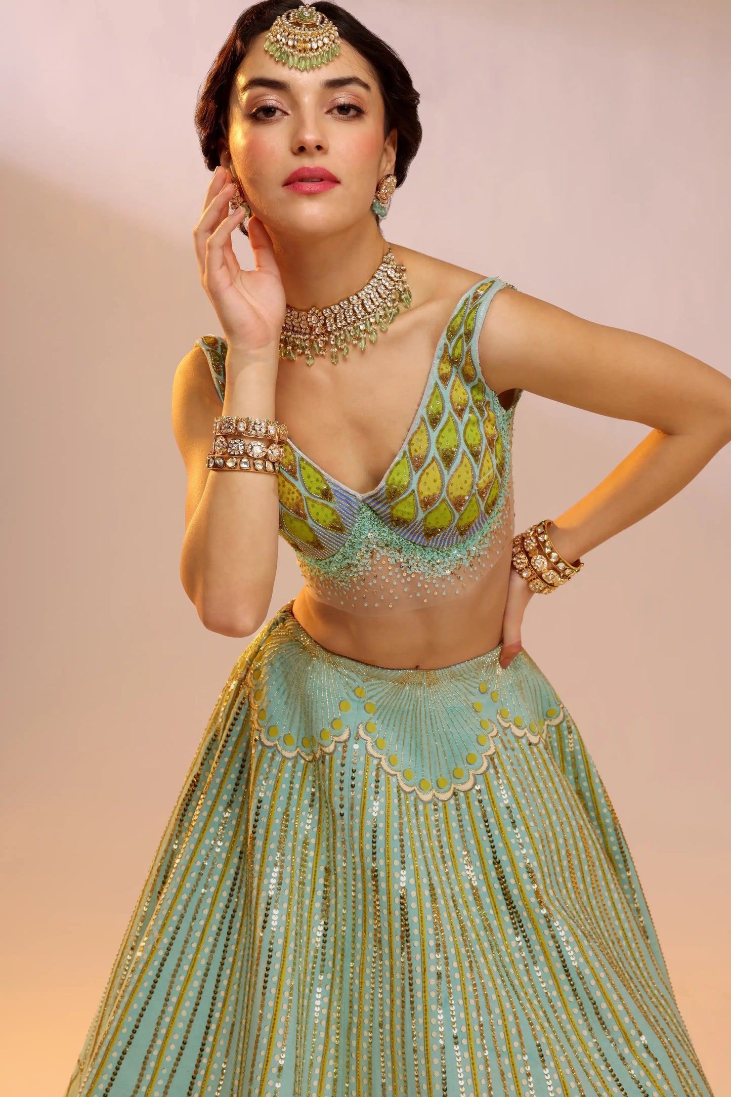 BLUE TARA LEHENGA SET