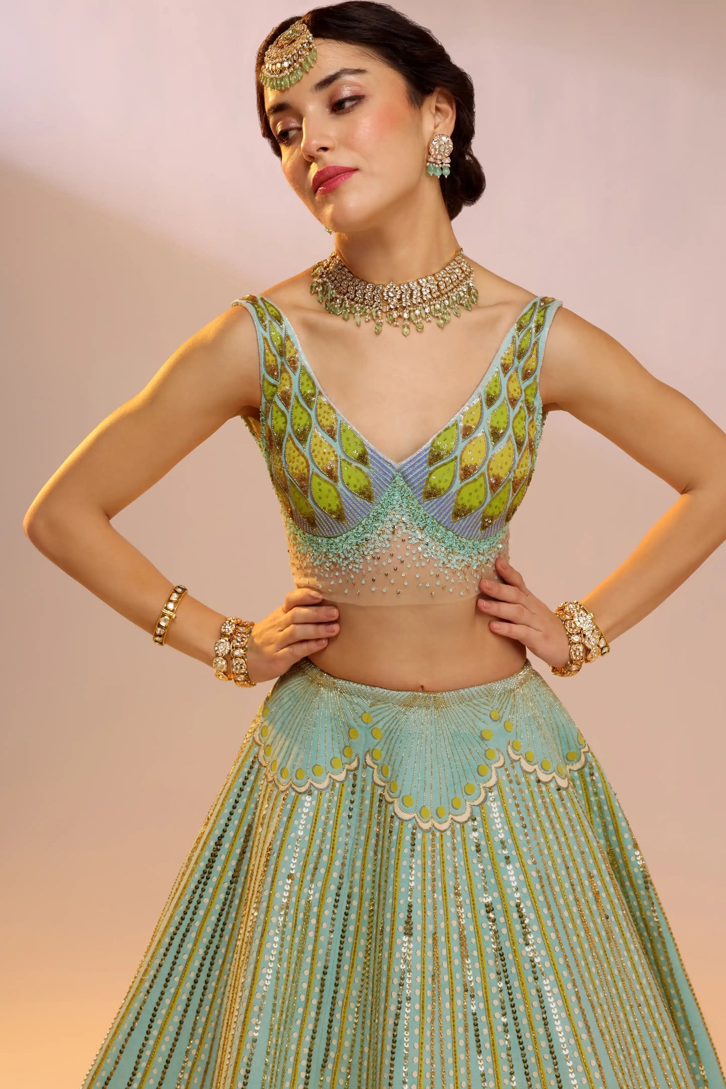 BLUE TARA LEHENGA SET