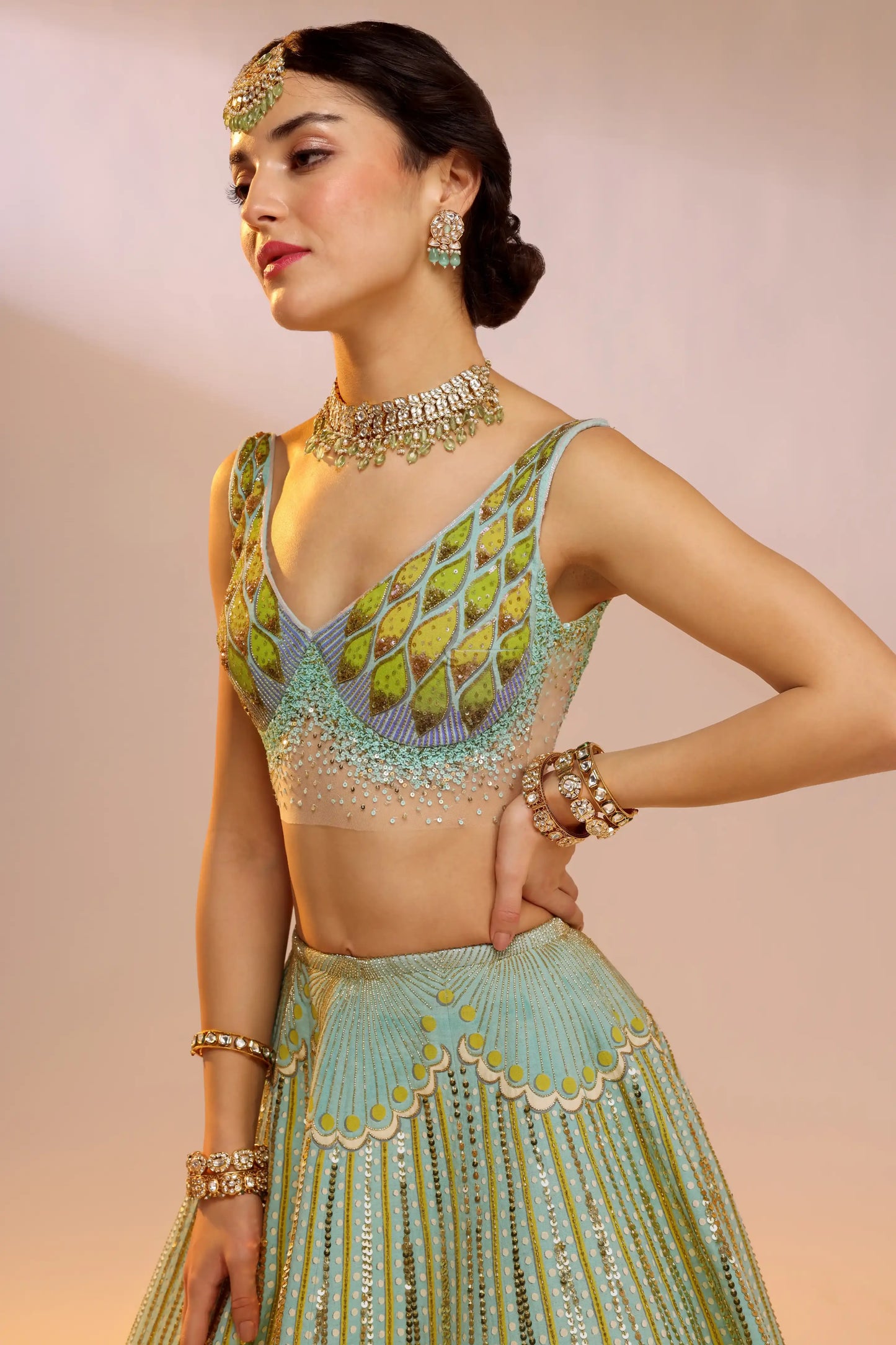 BLUE TARA LEHENGA SET