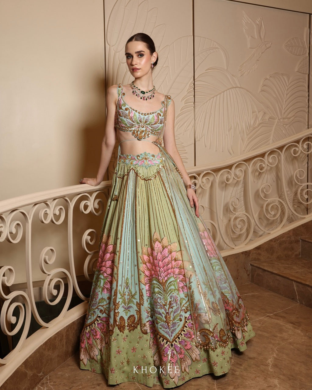BLOOMING LEAF LEHENGA SET