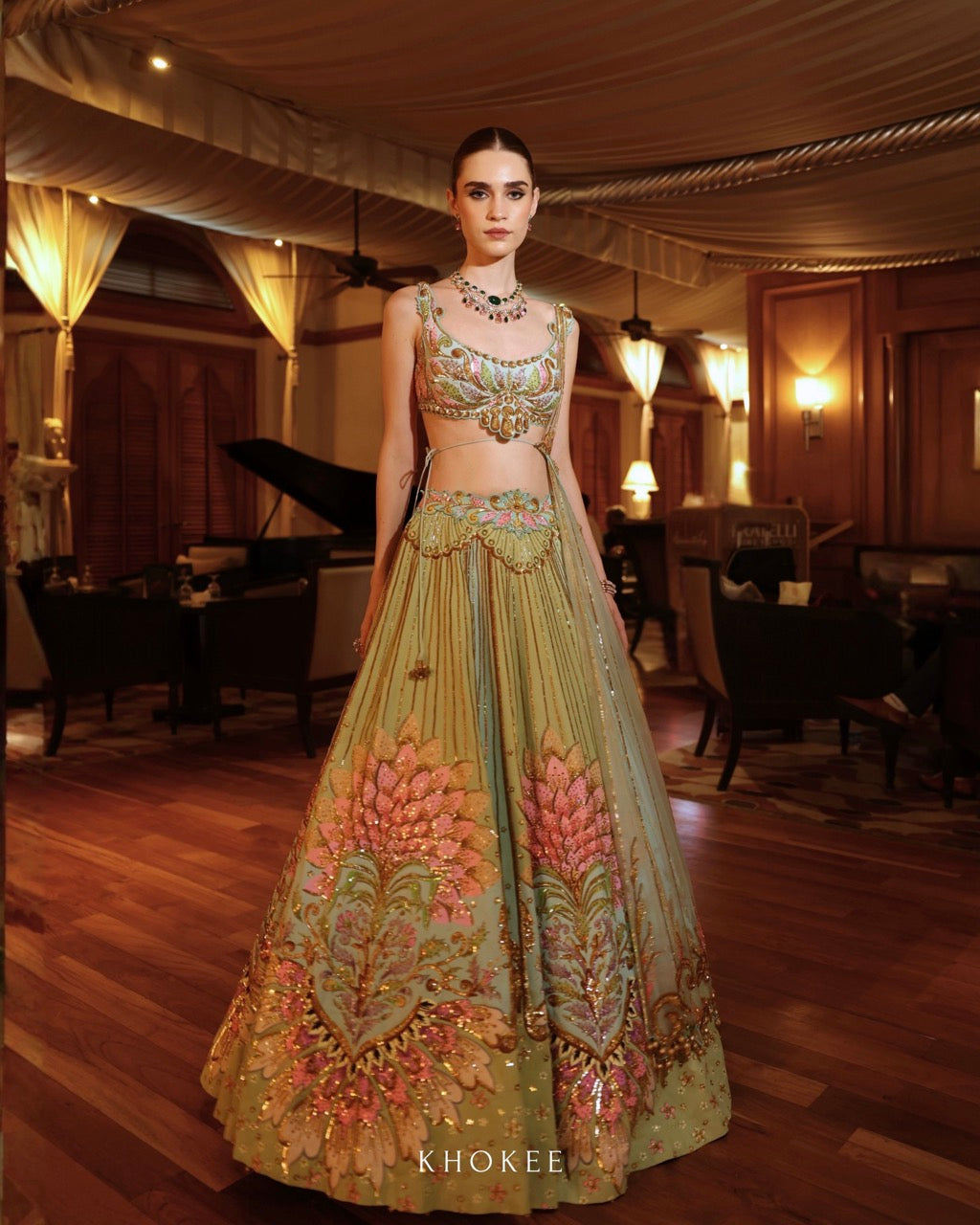 BLOOMING LEAF LEHENGA SET