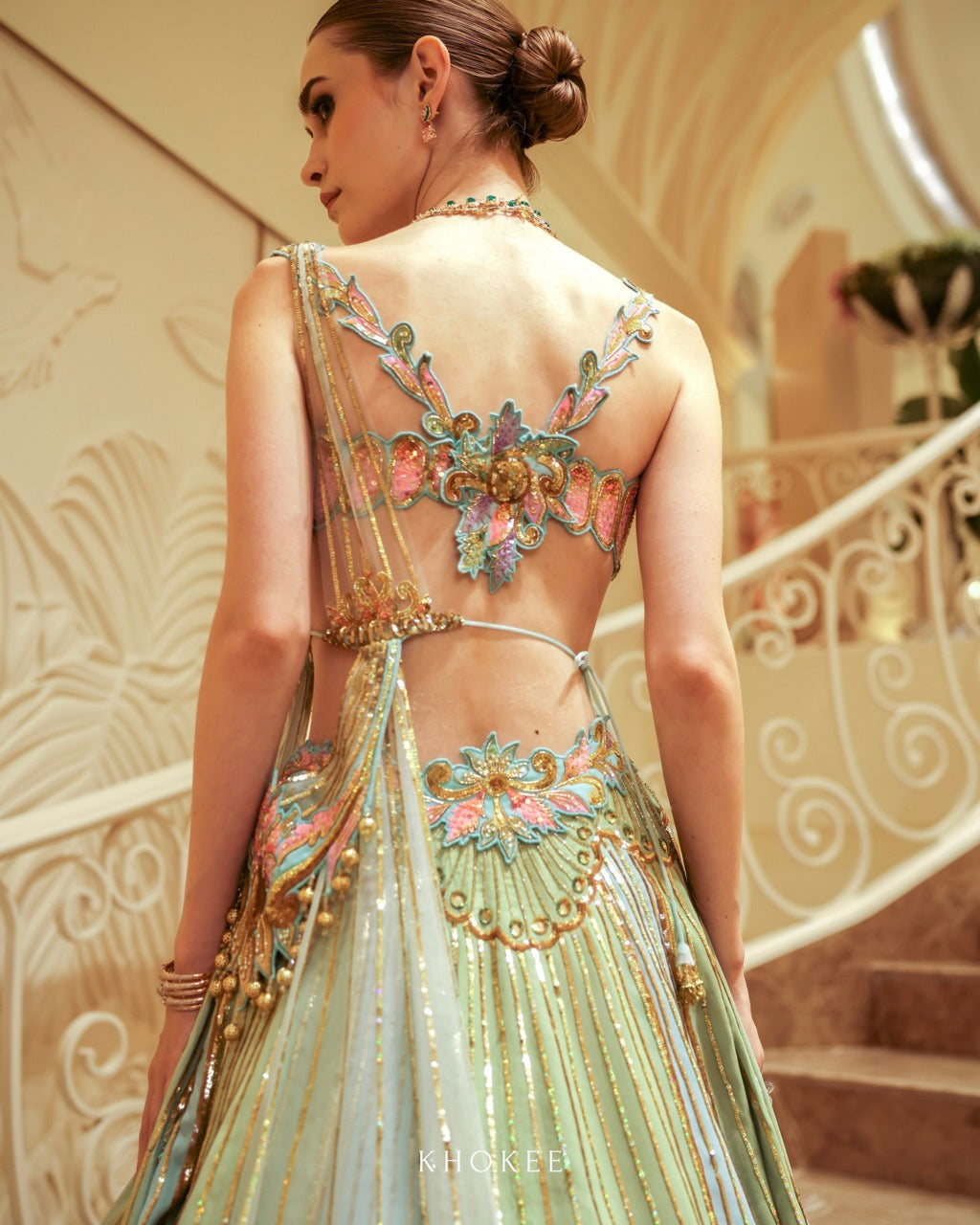 BLOOMING LEAF LEHENGA SET
