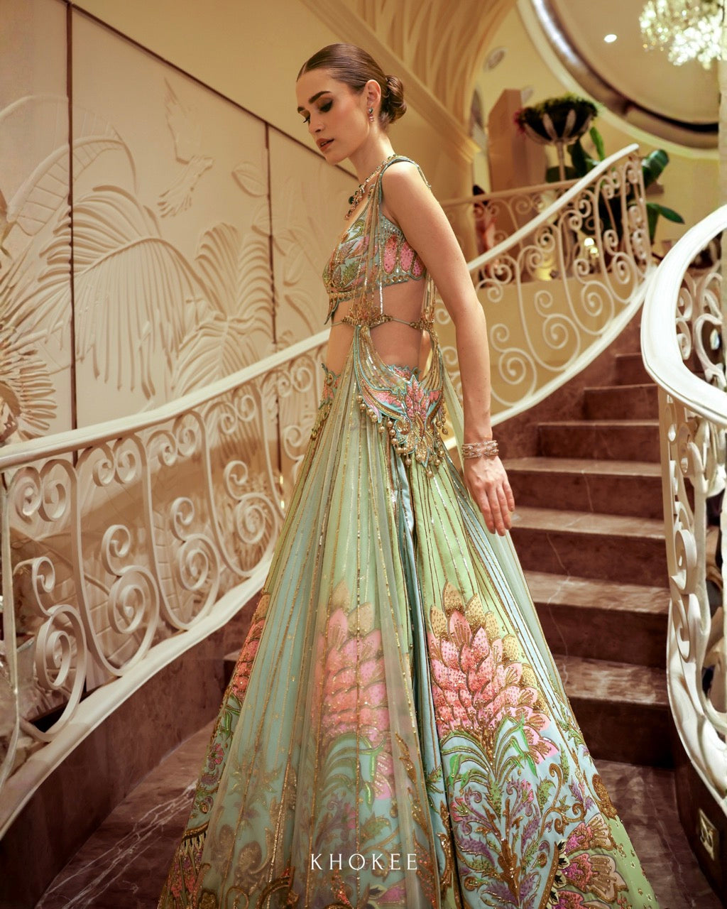BLOOMING LEAF LEHENGA SET