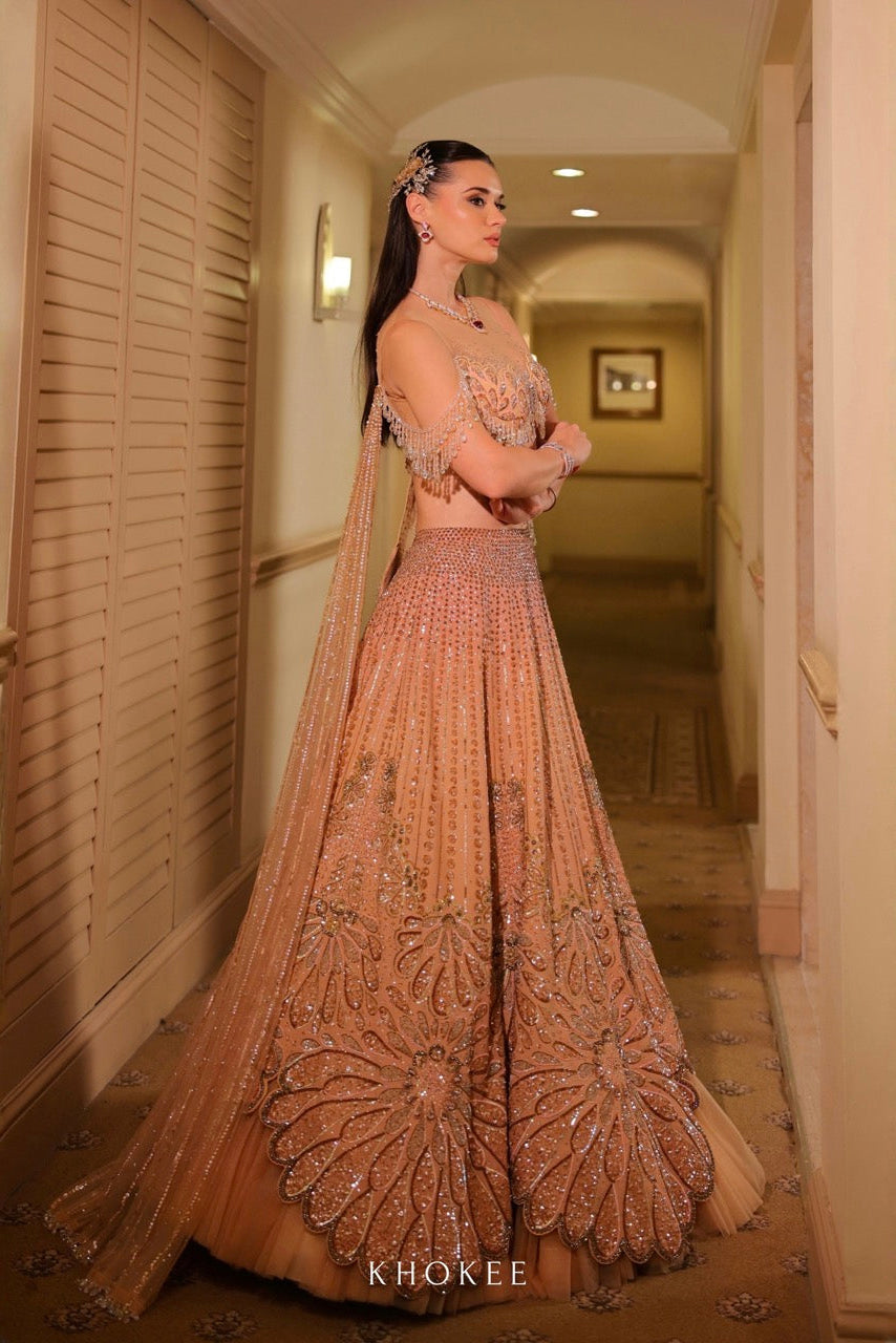 GOLDEN DROP LEHENGA SET
