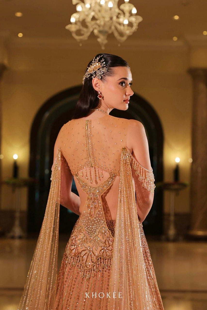 GOLDEN DROP LEHENGA SET