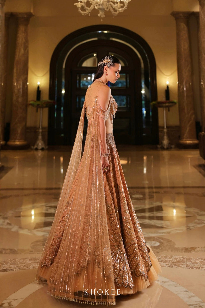 GOLDEN DROP LEHENGA SET
