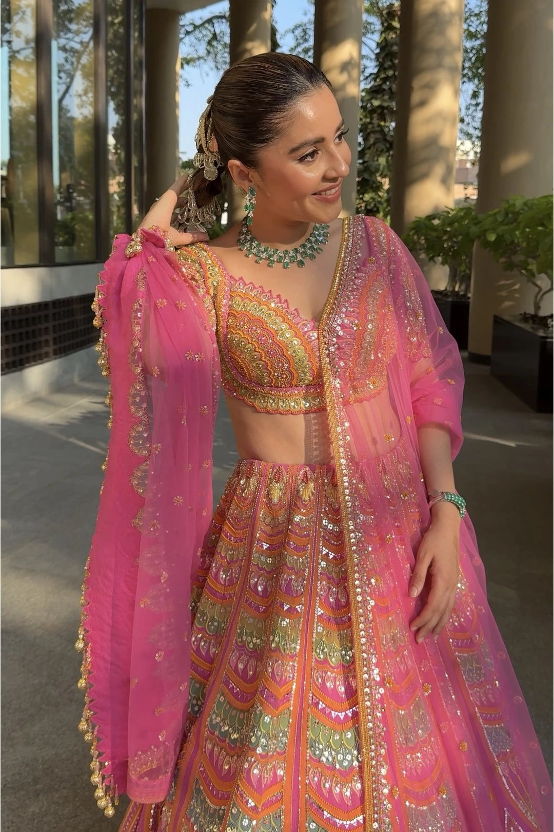 ISHA MULTANI IN THE PINK LOTUS LEHENGA SET