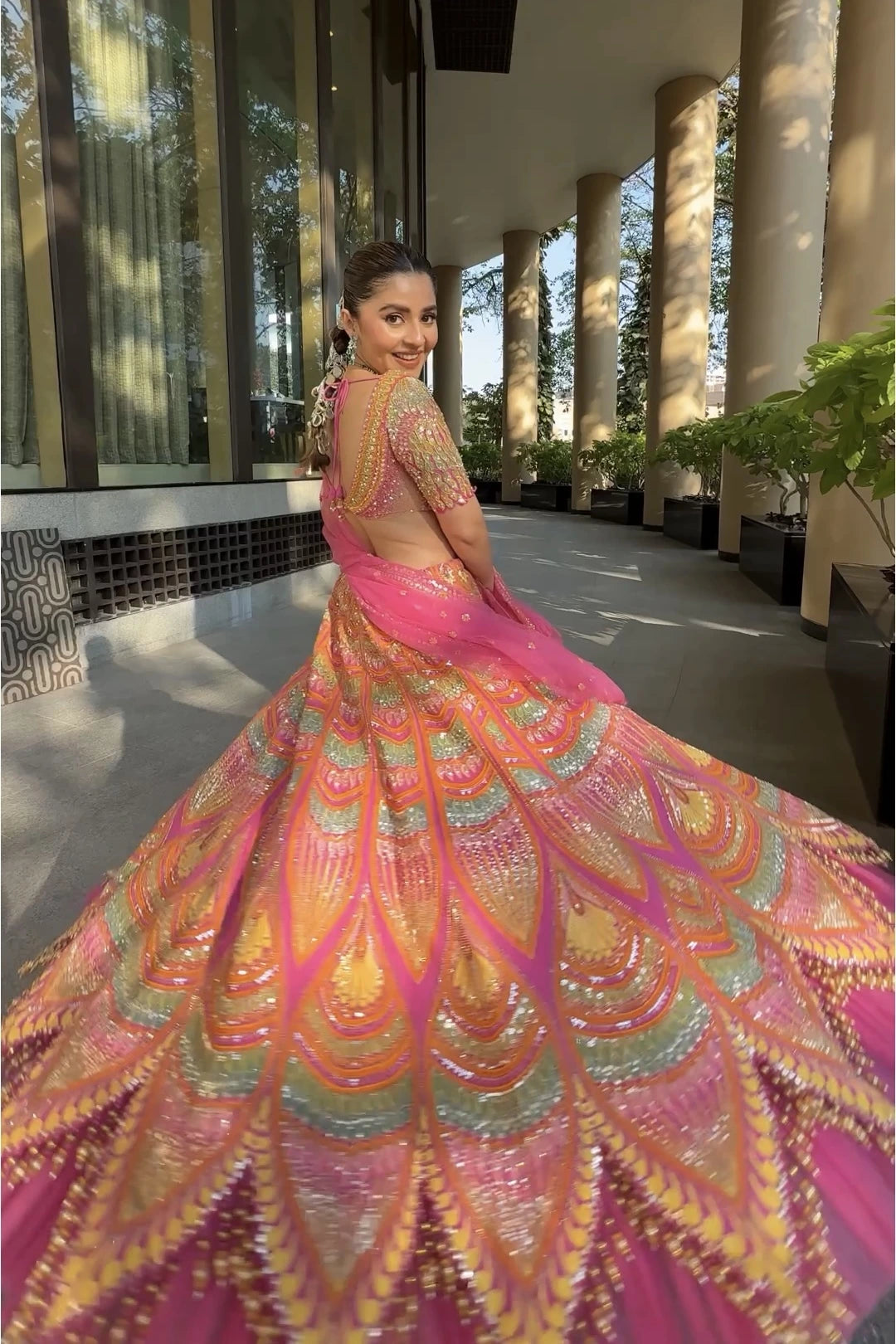 ISHA MULTANI IN THE PINK LOTUS LEHENGA SET
