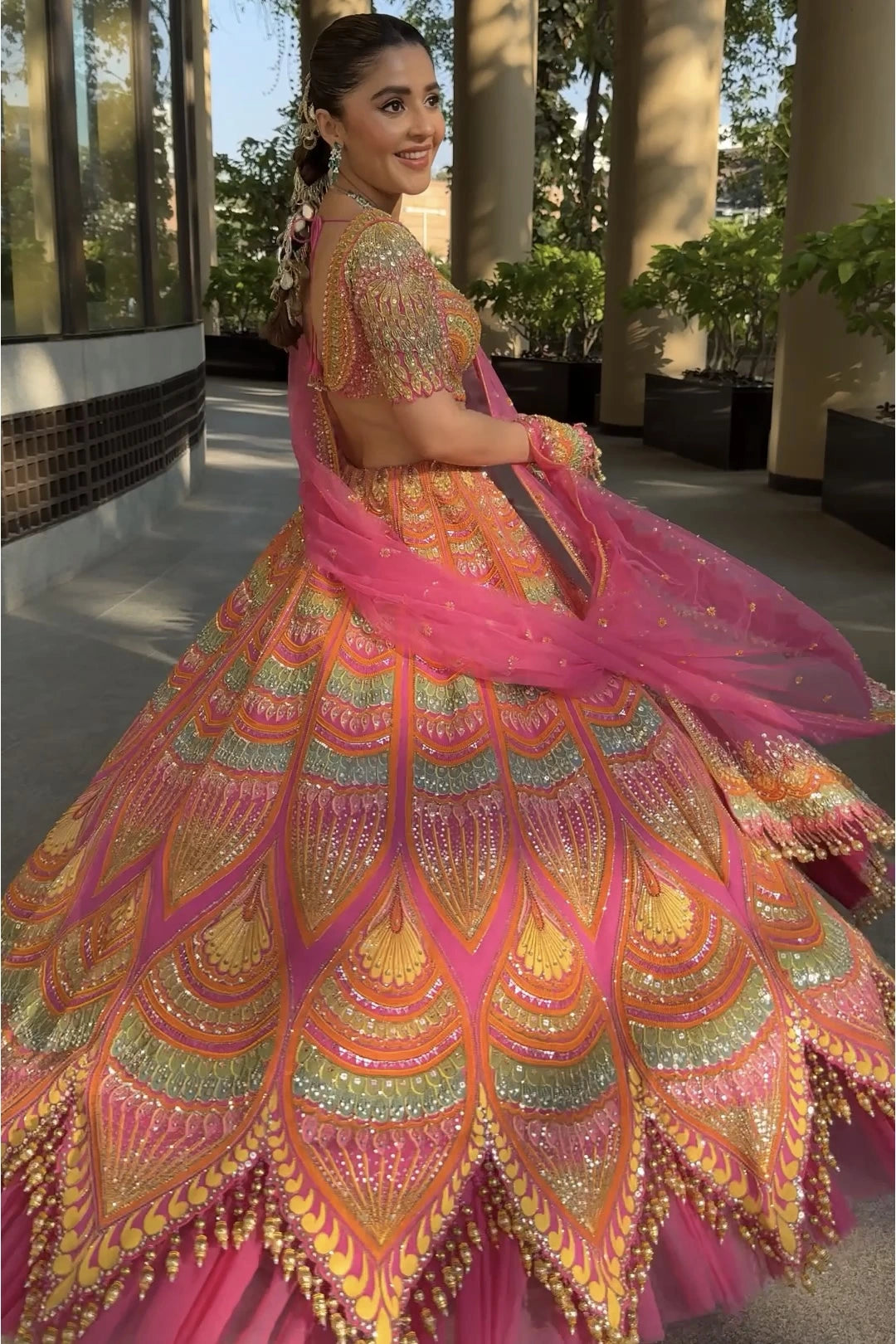 ISHA MULTANI IN THE PINK LOTUS LEHENGA SET