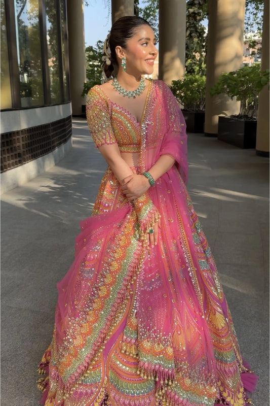 ISHA MULTANI IN THE PINK LOTUS LEHENGA SET
