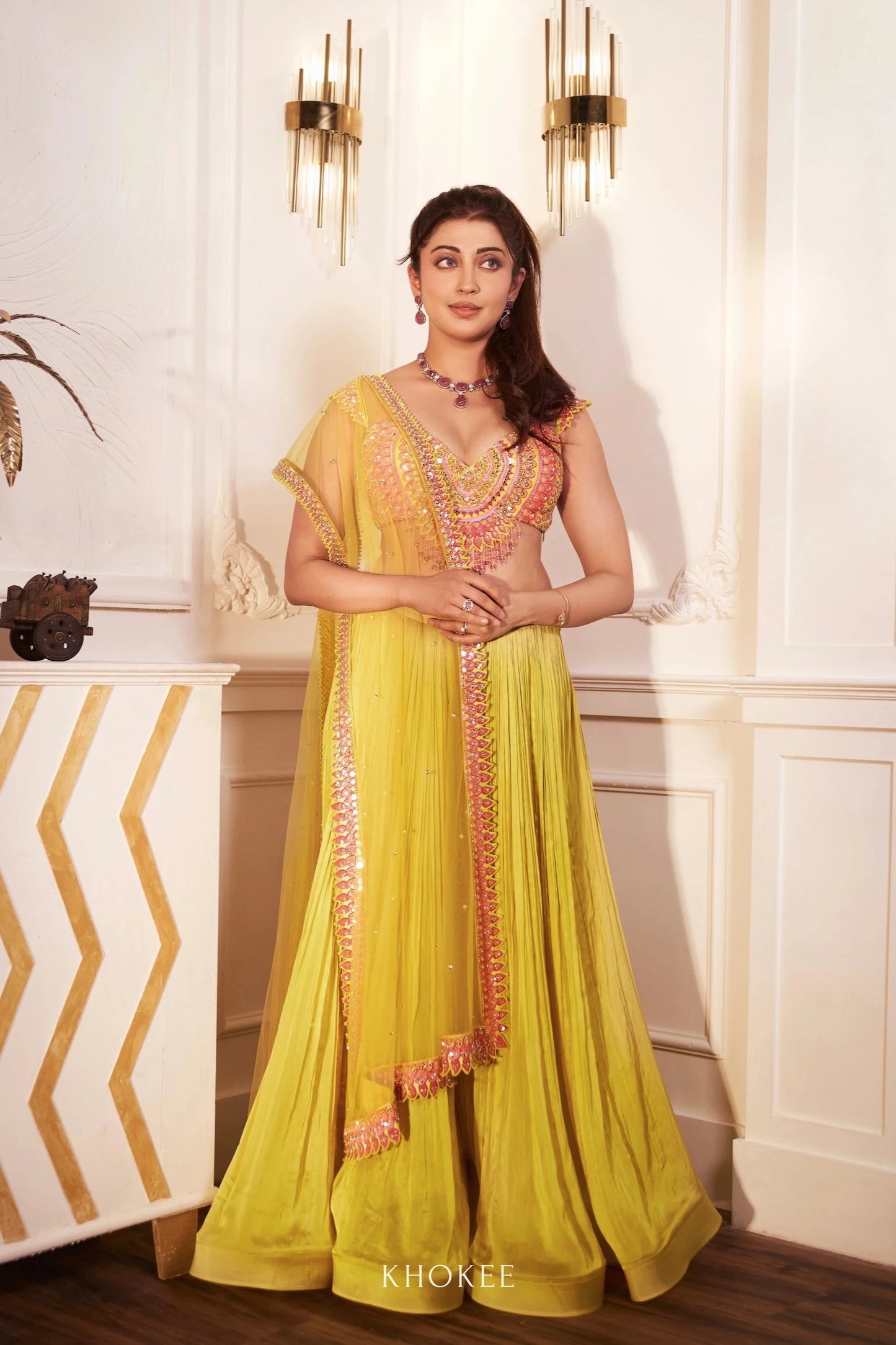 PRANITHA SUBHASH IN THE ZINNIA FLAP PALAZZO SET
