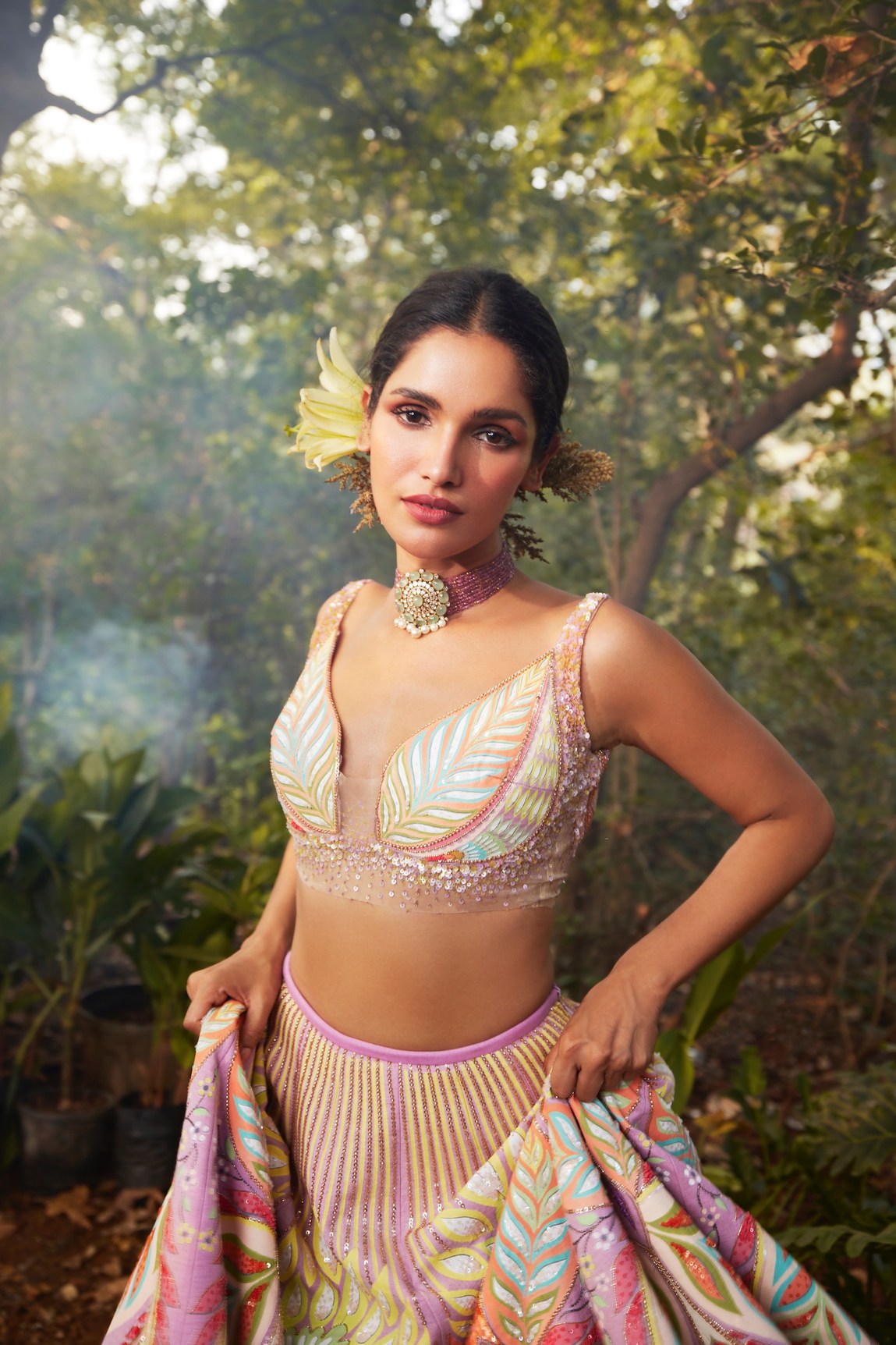 PURPLE WINGS LEHENGA SET