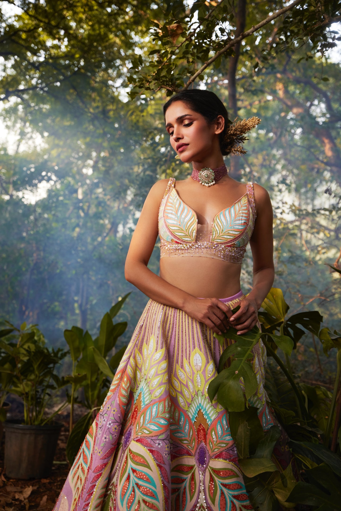 PURPLE WINGS LEHENGA SET
