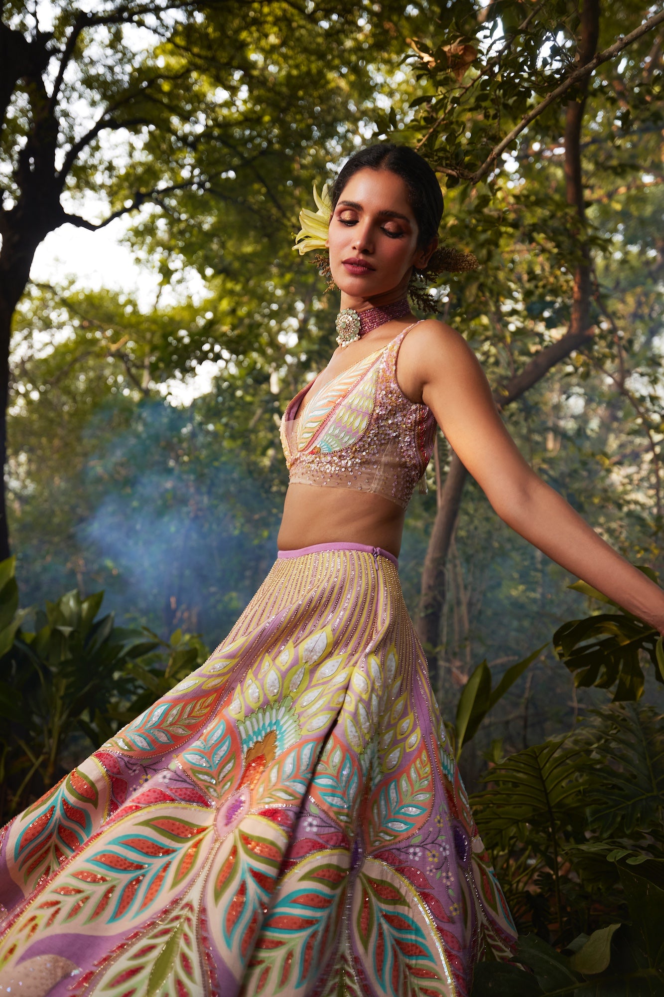 PURPLE WINGS LEHENGA SET