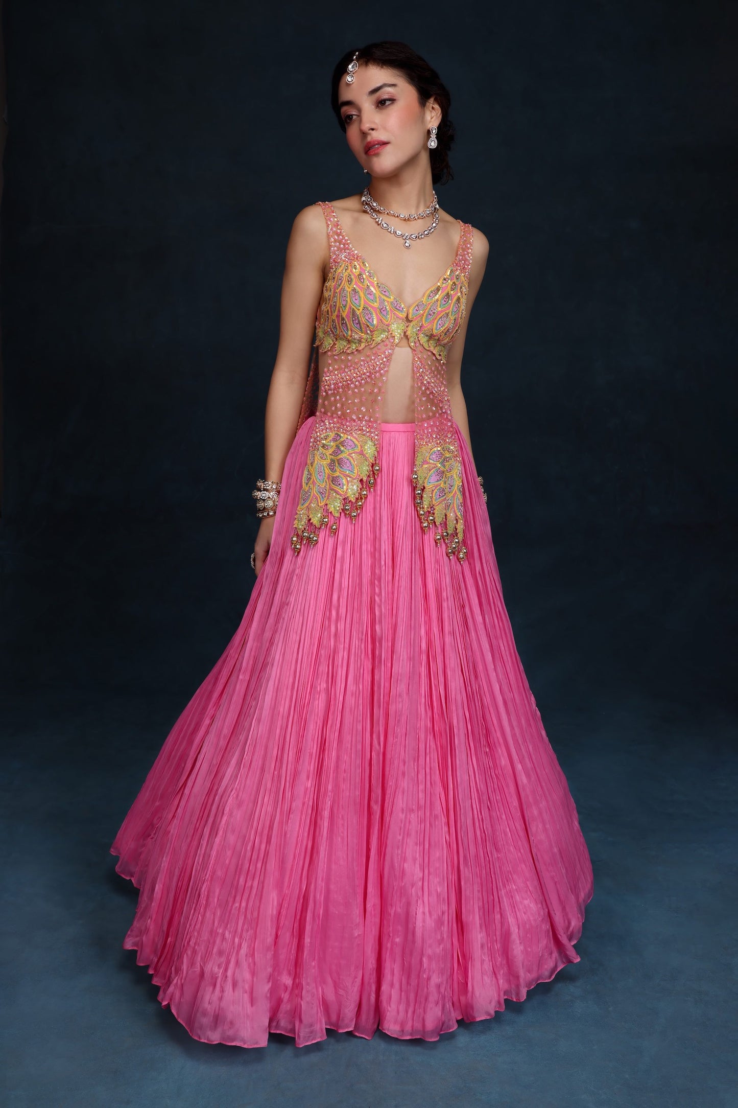 MOHHAR PAKHRU FLAP LEHENGA SET