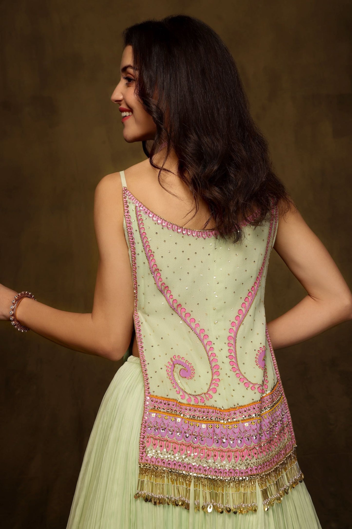 MINT FLORA FLAP LEHENGA SET