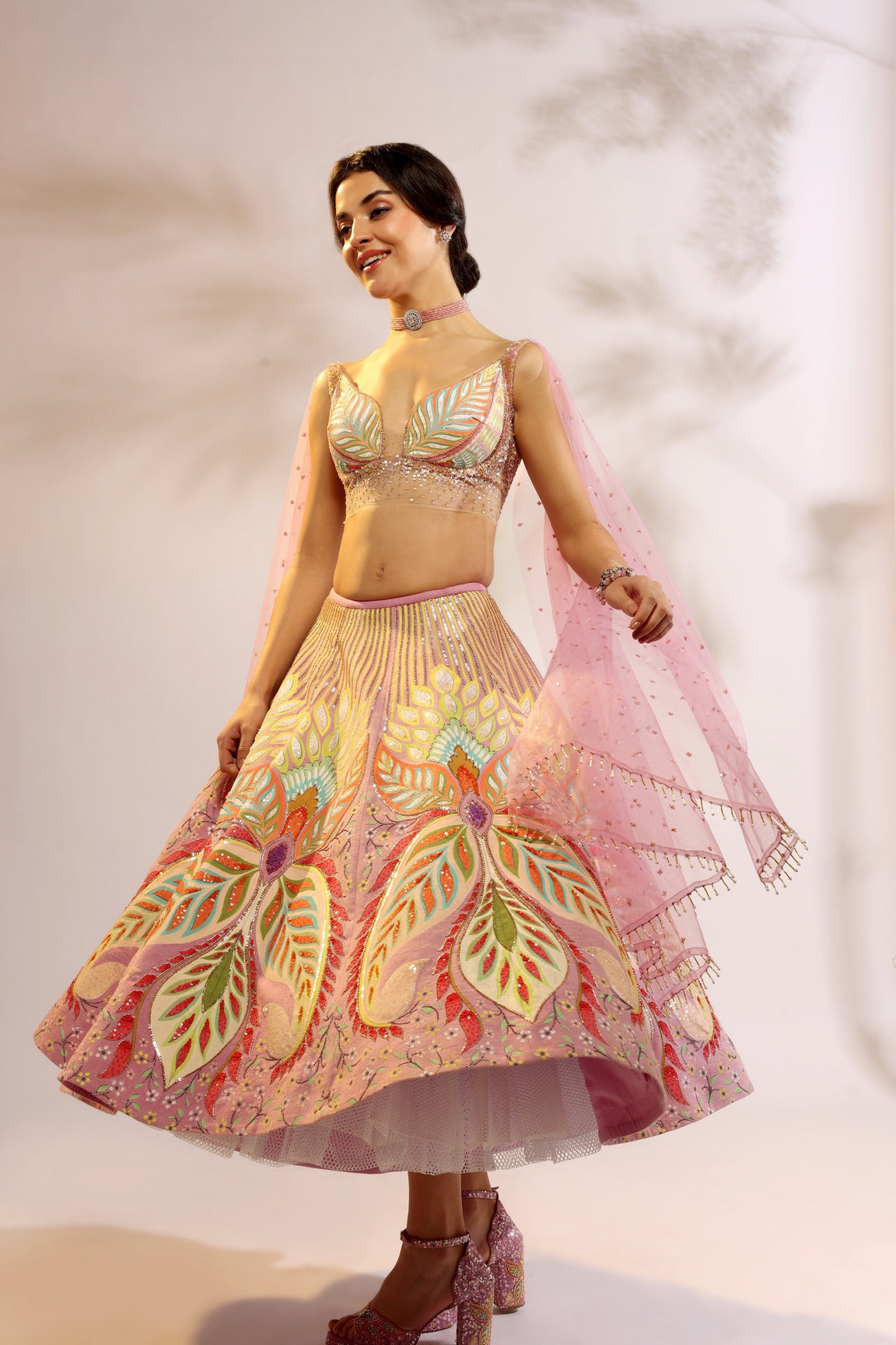 PURPLE WINGS LEHENGA SET