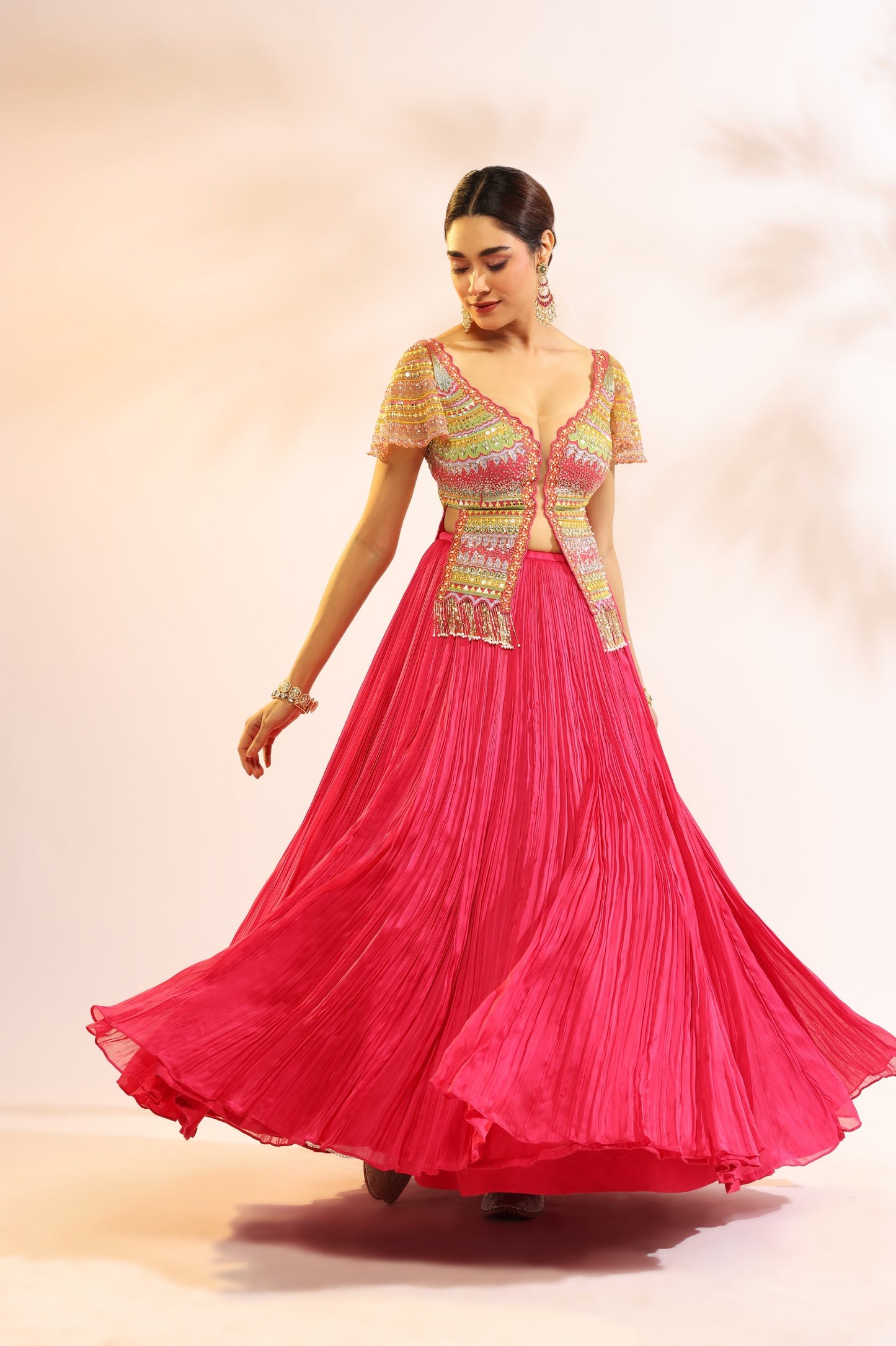 MOGGAR RUBY FLAP LEHENGA SET