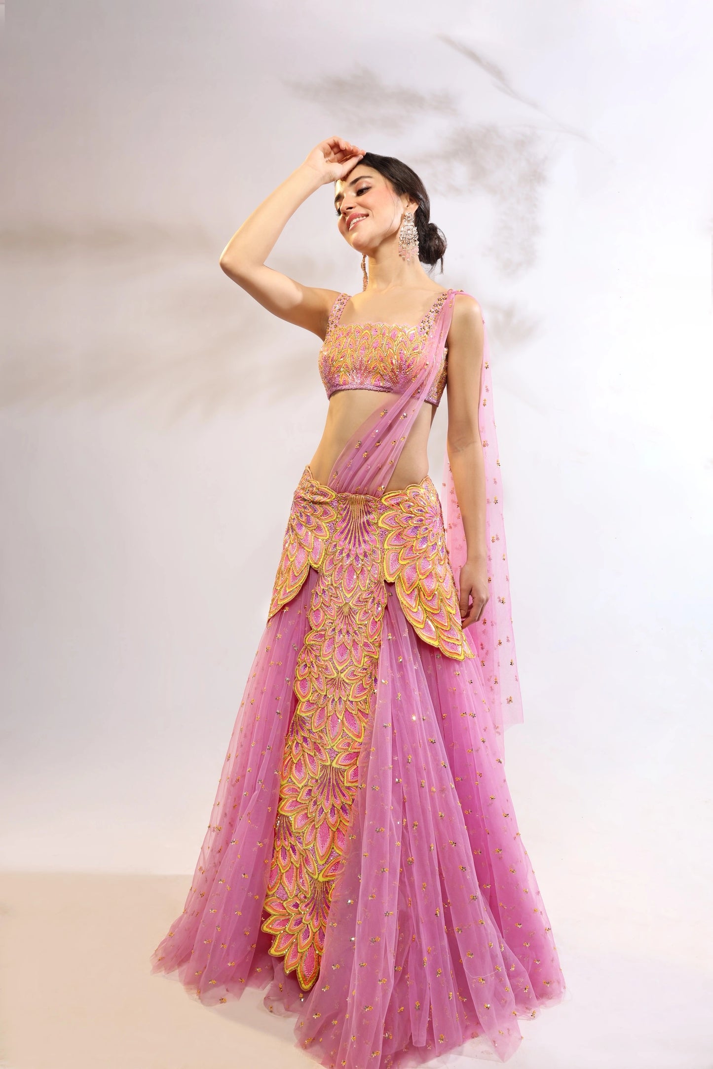 MOHHAR LOTUS BLOOM SAREE SET