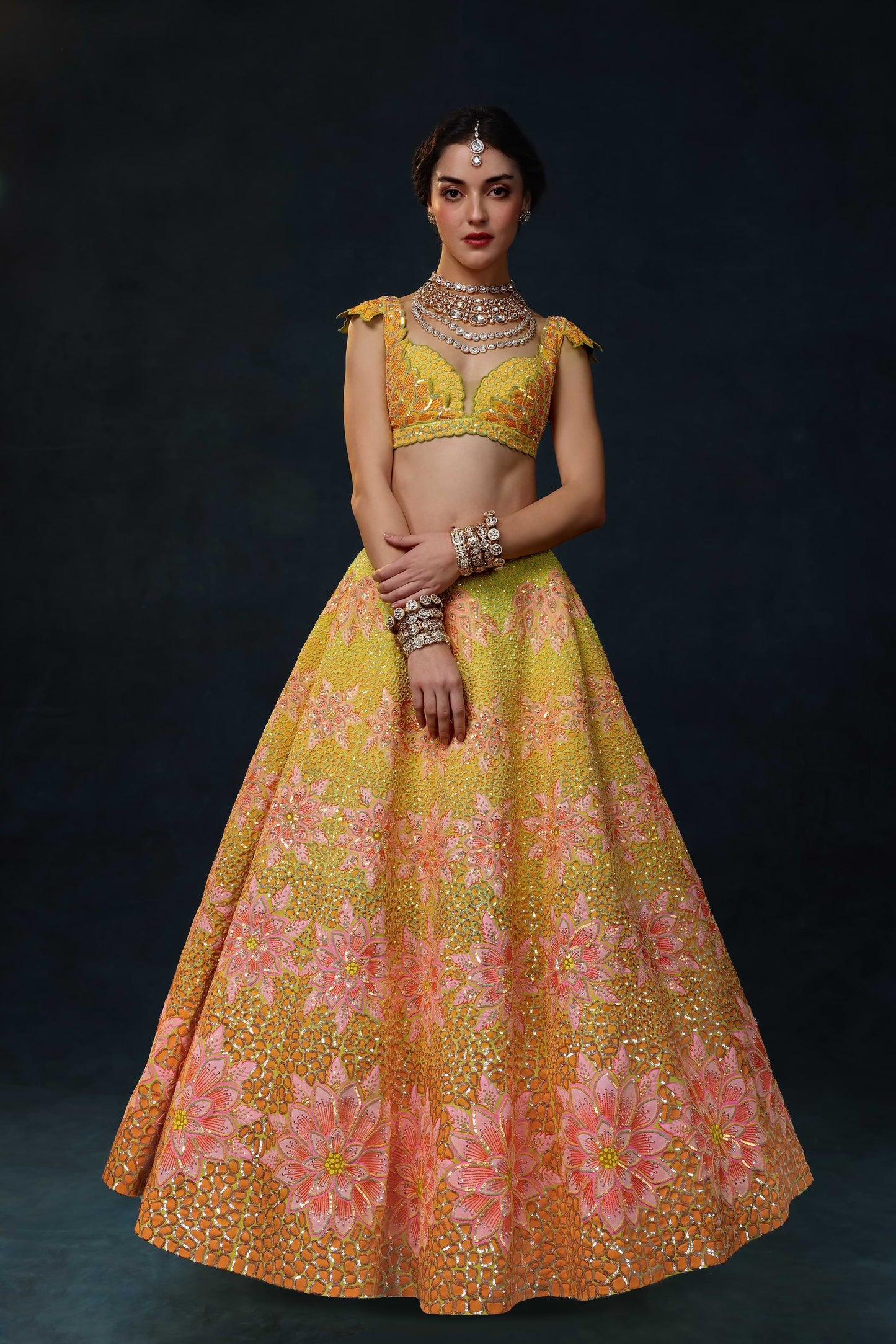 LARANJA BLOOM LEHENGA SET