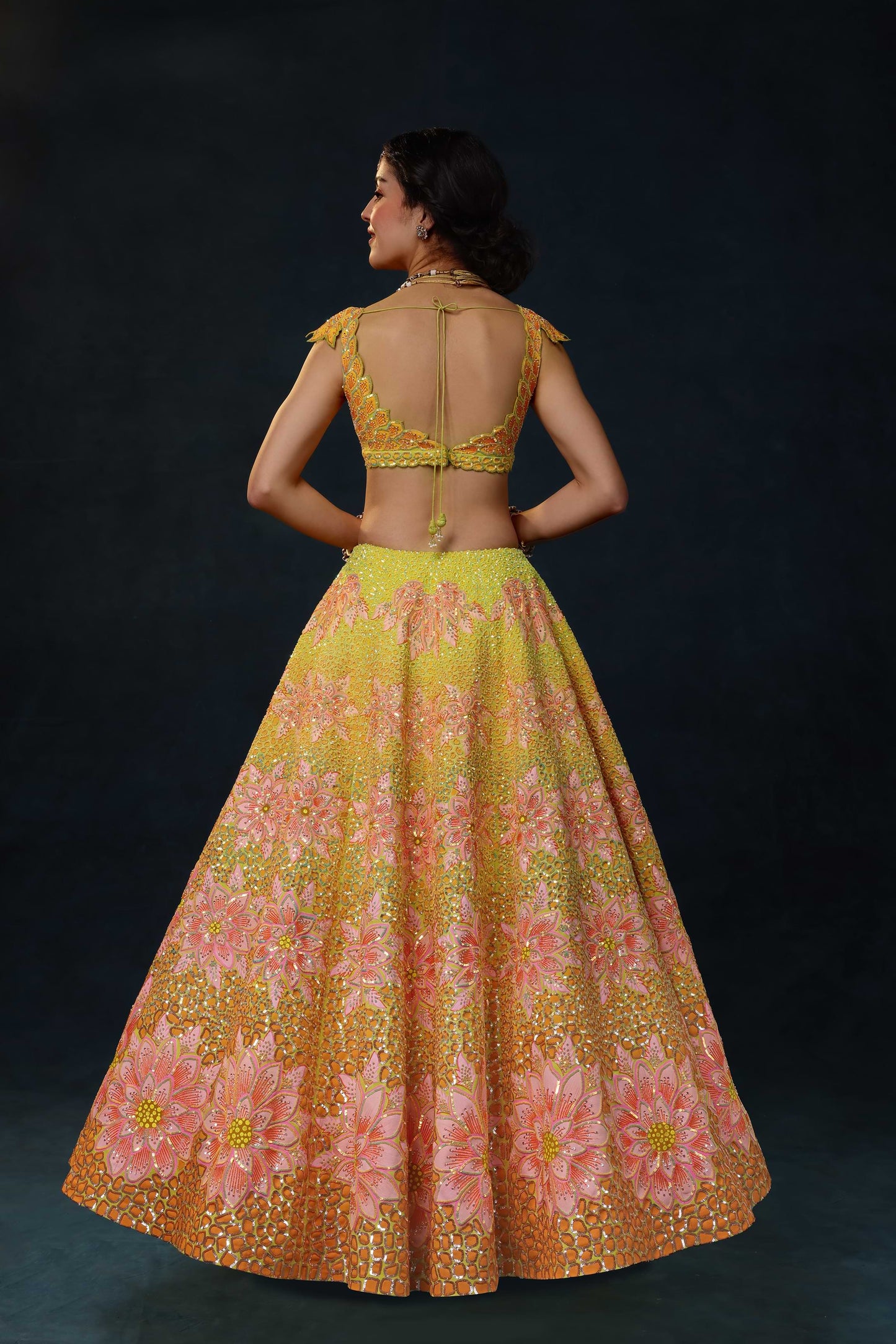 LARANJA BLOOM LEHENGA SET