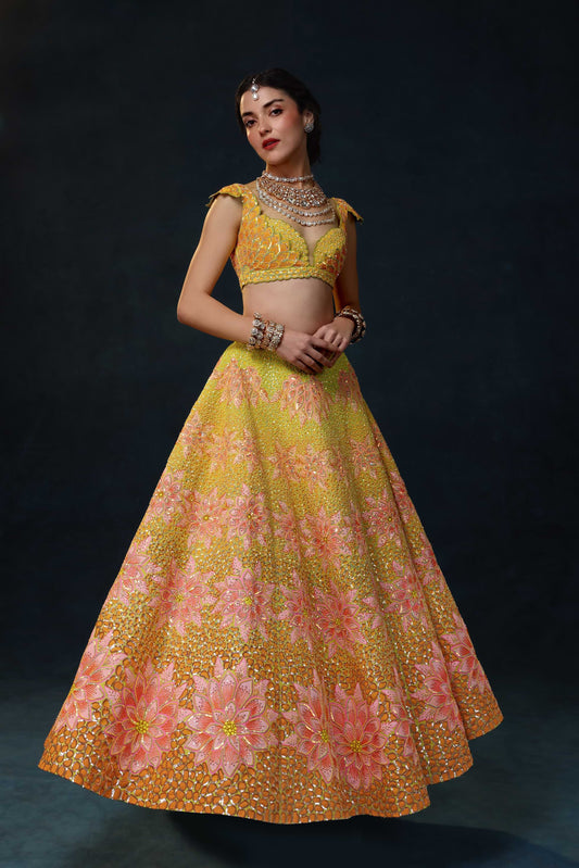 LARANJA BLOOM LEHENGA SET
